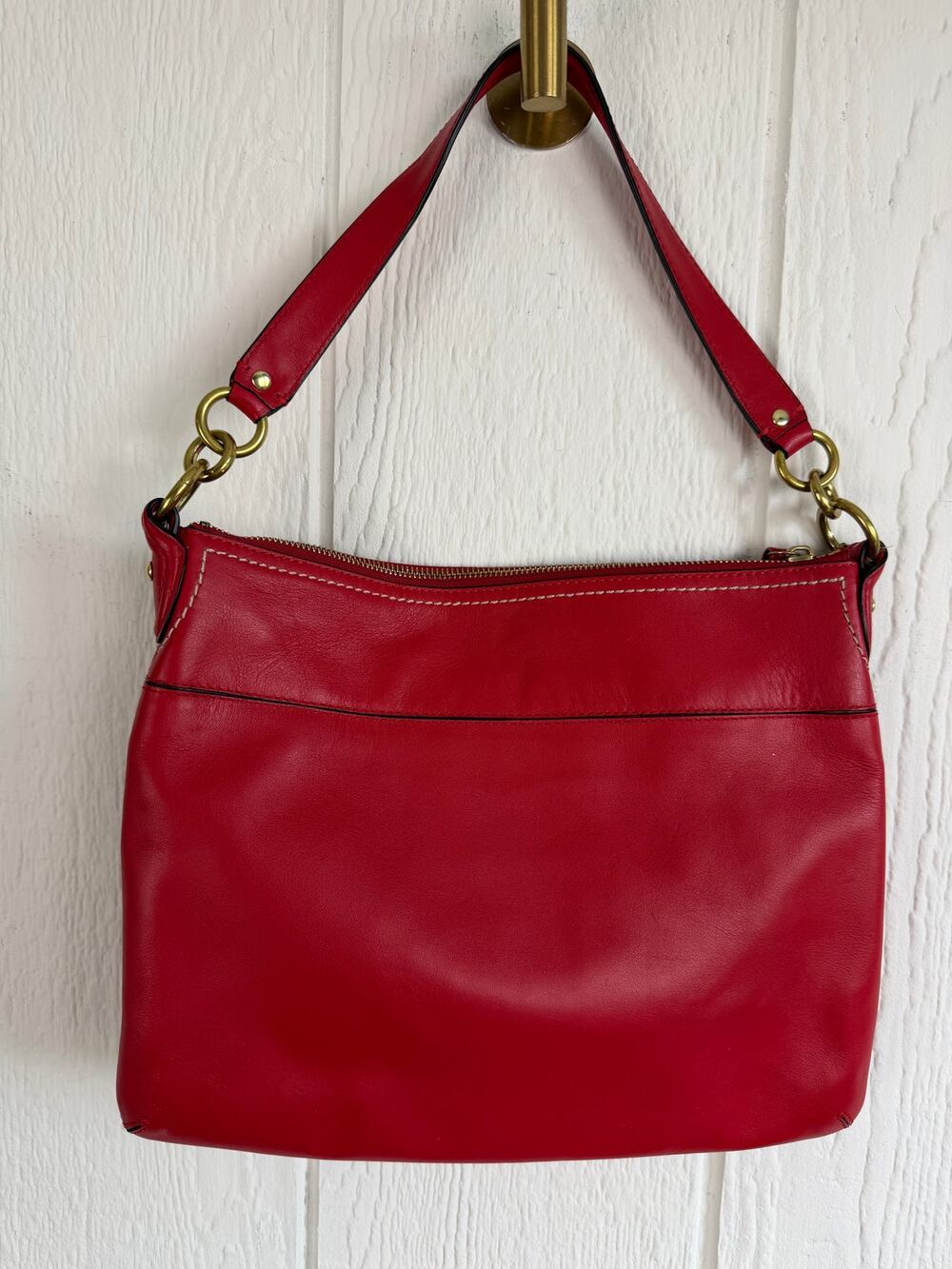 Vintage Coach Legacy Penny Red Leather Shoulder Bag 22421